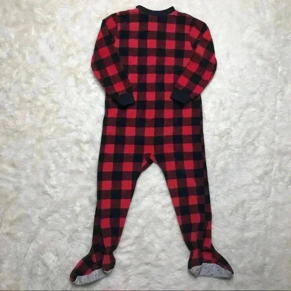 Carters Footed Onesie Red  & Black Fleece Size 4T - Picture 9 of 16